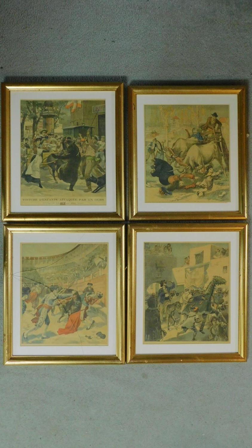 A set of four framed and glazed hand coloured engravings. One by French wood-engraver and writer