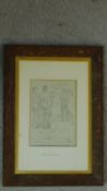 An oak framed and glazed pencil cartoon, Charles Keene inscribed to the mount, Agnew's gallery label