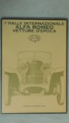 A framed and glazed poster, Alfa Romeo, first rally internazionale vetture epoca, 1966. 70x49cm