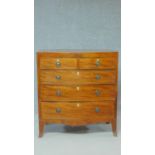 A Regency mahogany bowfronted chest of drawers with ebony inlay to the frieze and with ivory