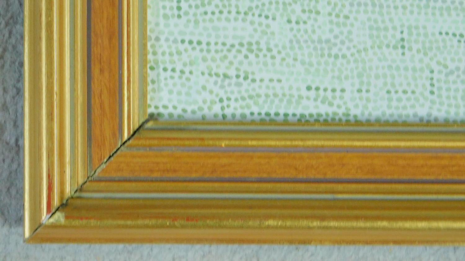 A gilt framed oil on canvas, pointilist style still life, monogrammed G.P. 75x65cm - Image 3 of 4