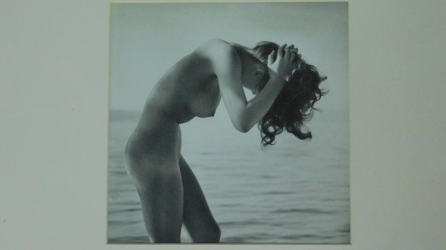 A framed and glazed black and white photograph, nude bathing study and two other framed and glazed - Image 5 of 5