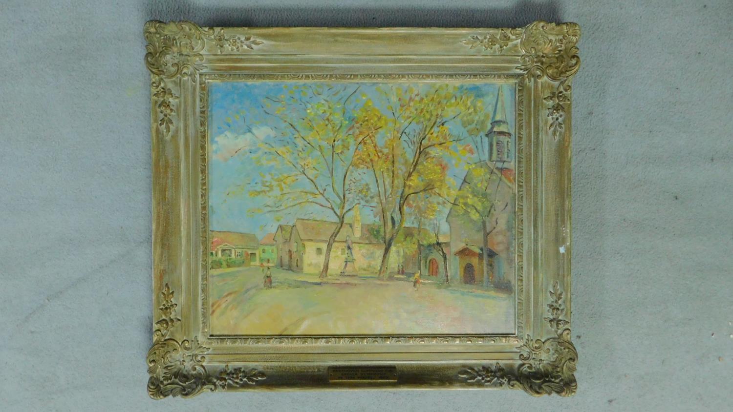 A carved framed oil on canvas by Philipp Kaufmann (1888-1969). - Image 2 of 4