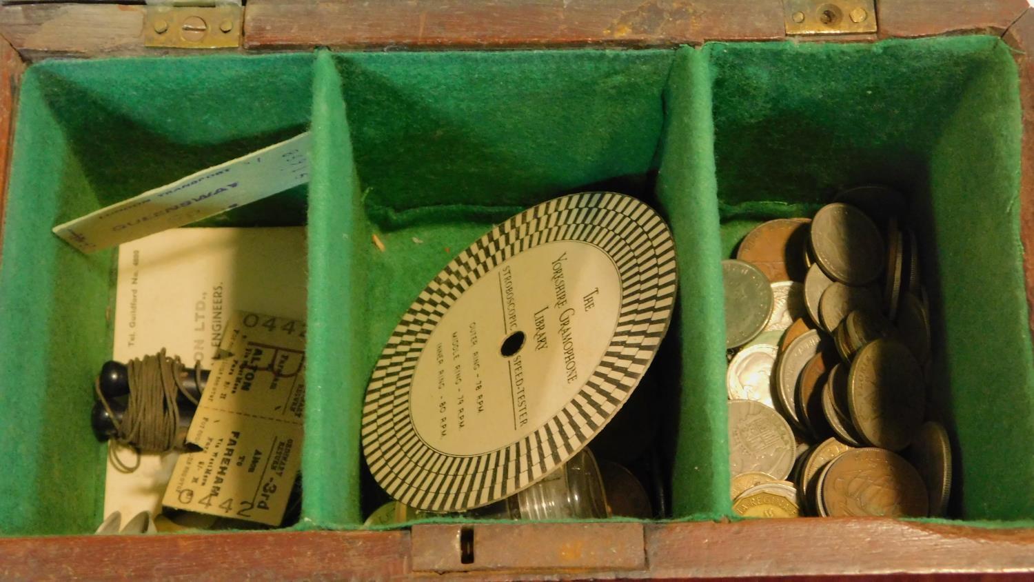 A Georgian mahogany three division tea caddy with brass carrying handle and a similar box. H.13 W.14 - Image 3 of 8