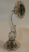 An antique cut clear glass scrolling foliate form wall lamp with brass fittings. H.38cm