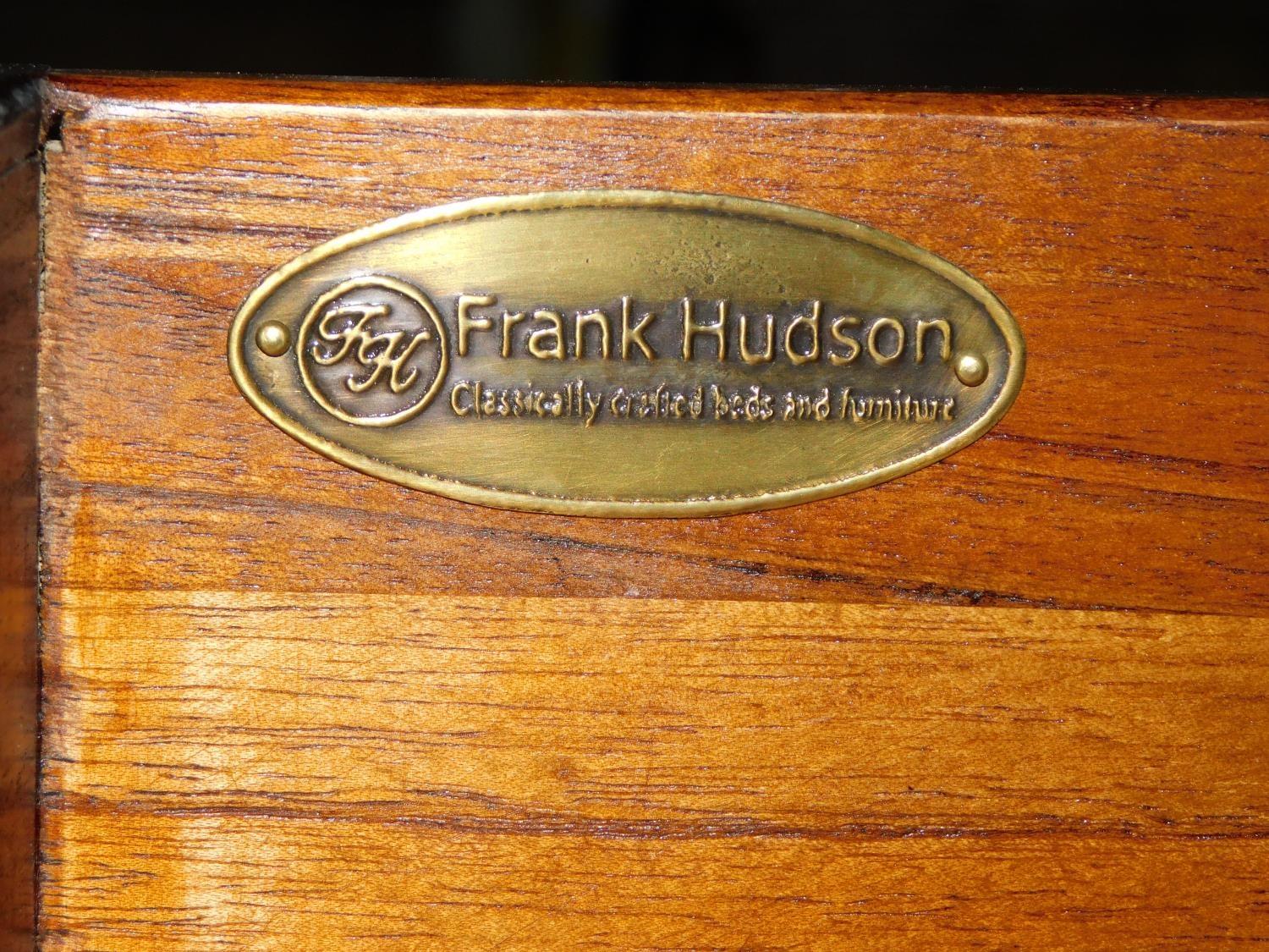 A Georgian style burr elm and crossbanded bowfronted chest of drawers on bracket feet, by Frank - Image 4 of 5