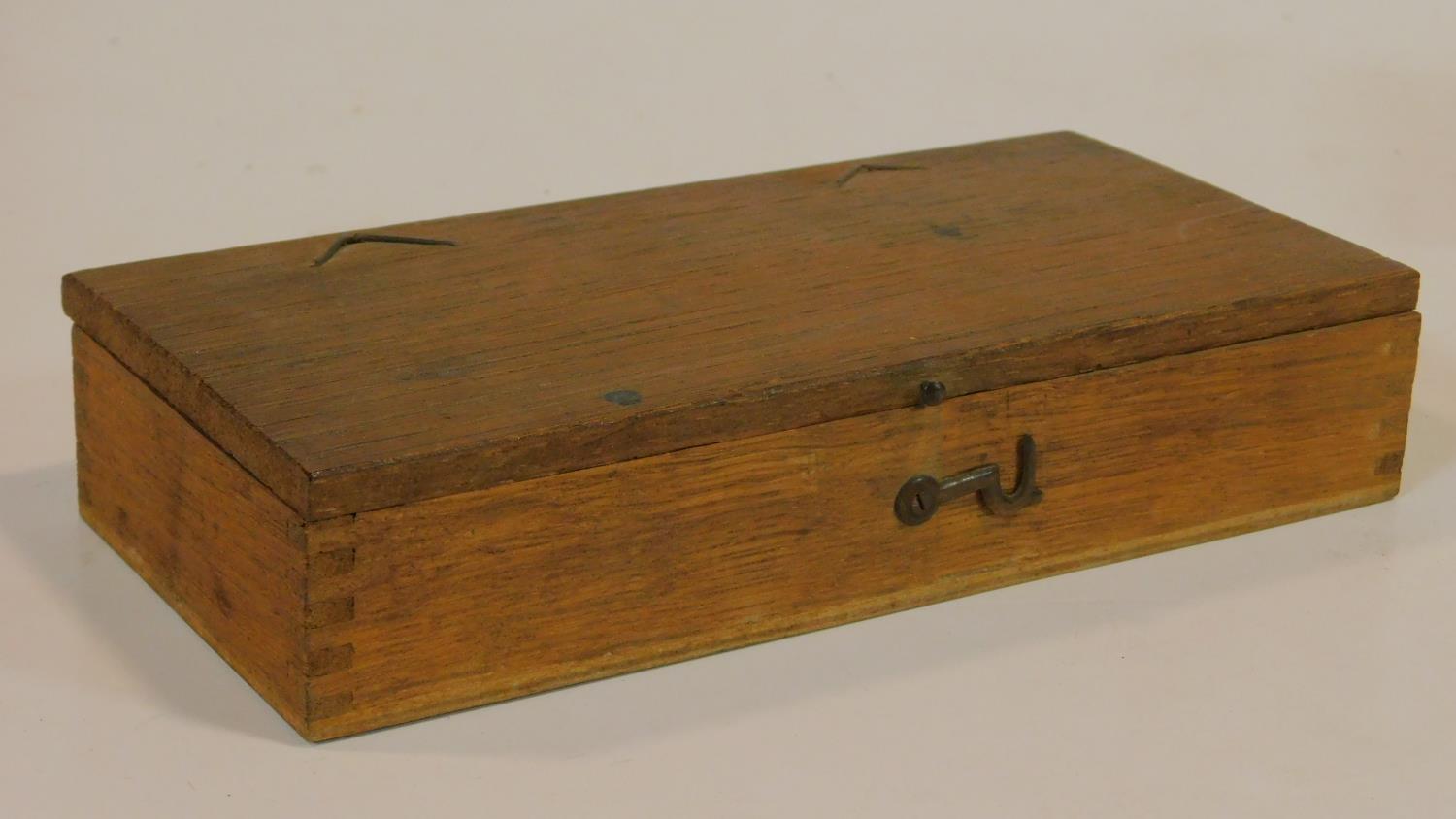 A 19th century box fitted with weighing scales, a box fitted with vintage cut throat razors and - Image 2 of 11