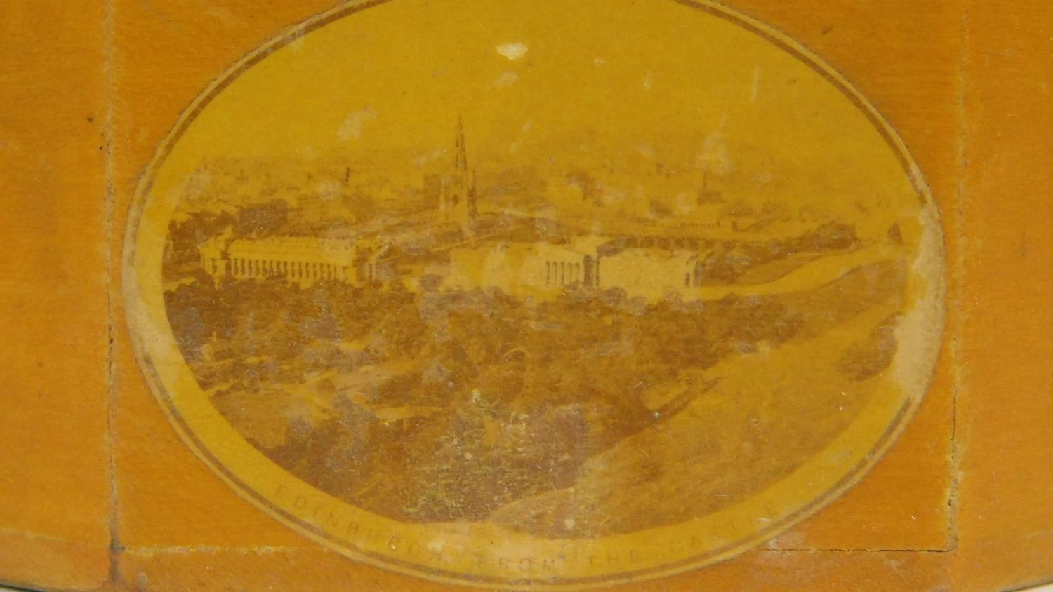 A 19th century Mauchlineware lidded box, Edinburgh Castle and Ross Fountain along with a 19th - Image 6 of 11