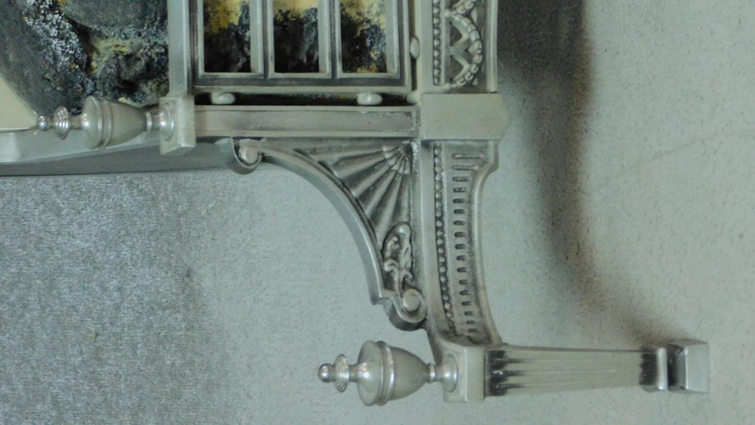 A Belling electric fire in the style of a Regency fire basket with andirons. H.71 W.80 D.45cm - Image 4 of 6