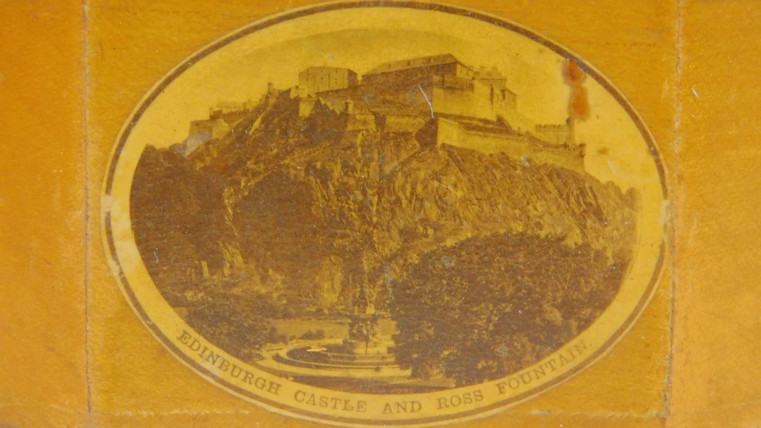 A 19th century Mauchlineware lidded box, Edinburgh Castle and Ross Fountain along with a 19th - Image 5 of 11