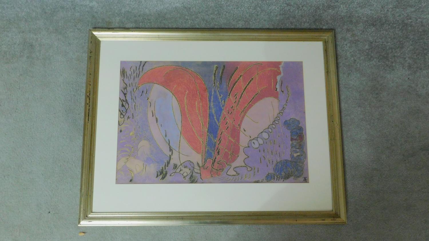 A framed and glazed hand coloured pastel over dry point etching by British artist Elyse Ashe Lord ( - Image 2 of 3