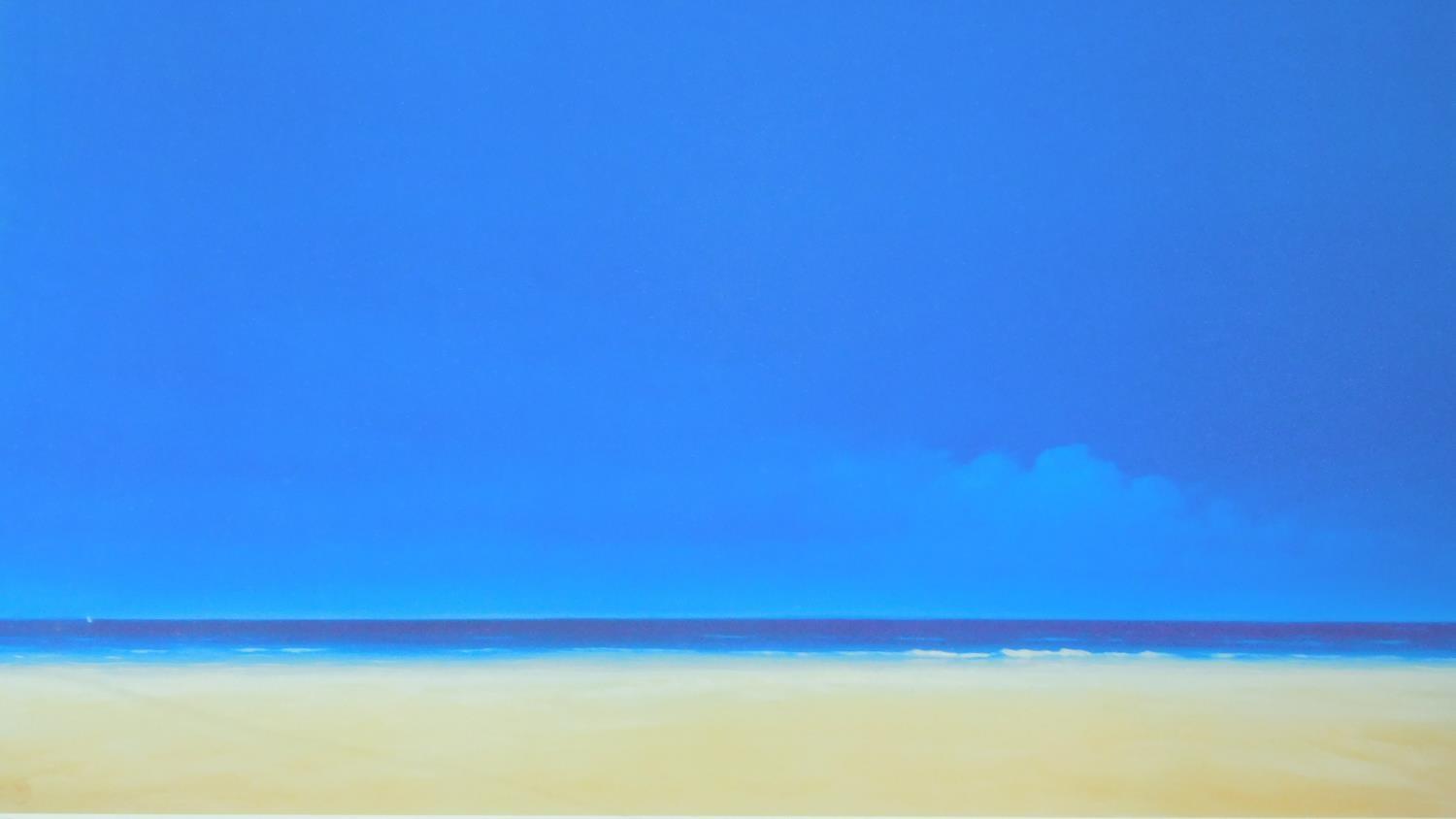 A framed and glazed artists proof print, 'Low Tide', signed by Derek Hare FRSA. 91x99cm