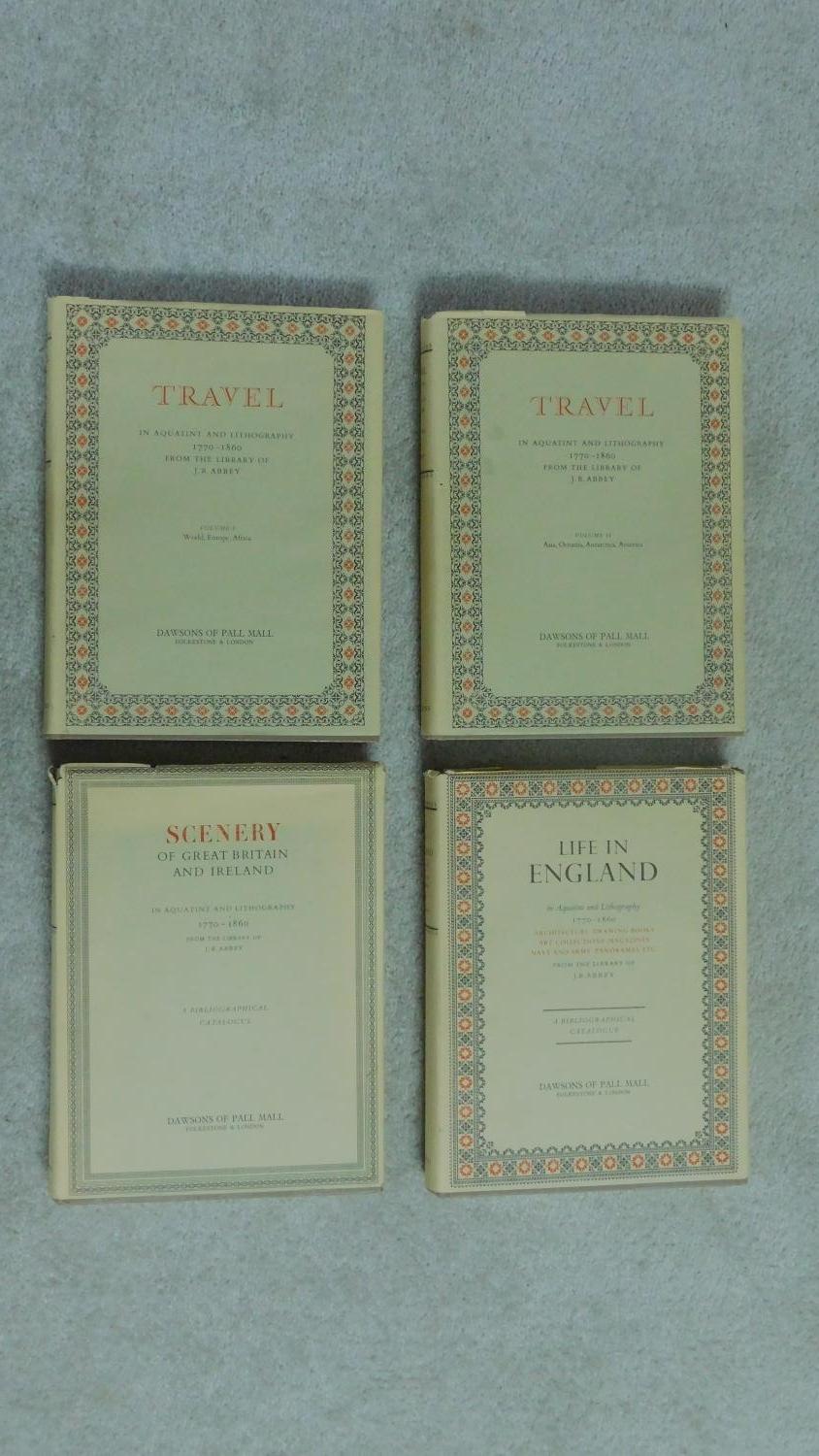 A collection of four antique books. Including Abbey (J. R.) . Travel in Aquatint and Lithography