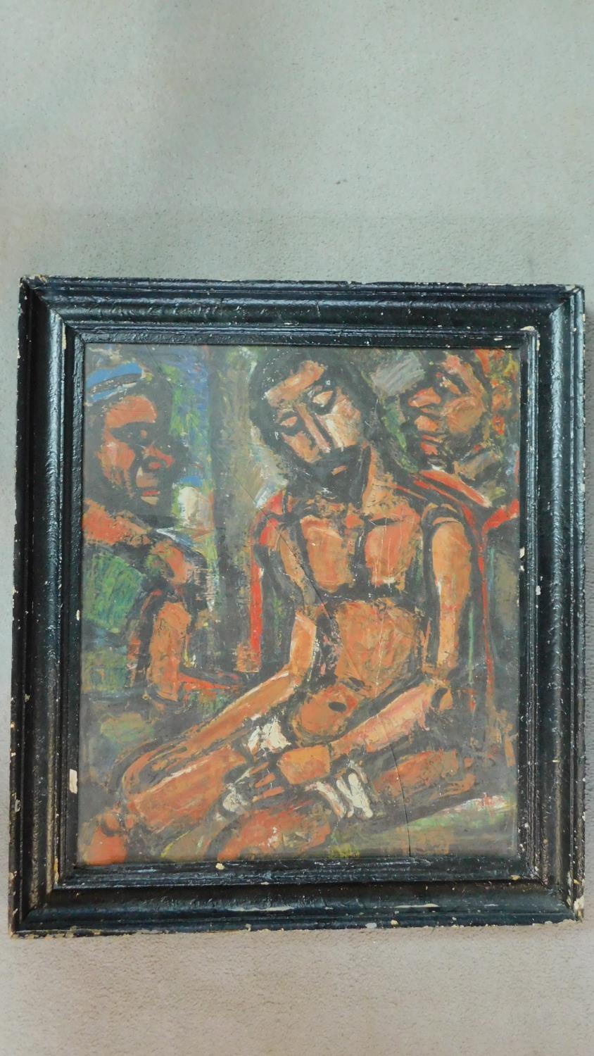 A framed and glazed print, Georges Roualt, Christ Mocked by Soldiers. 68x78cm - Image 2 of 4