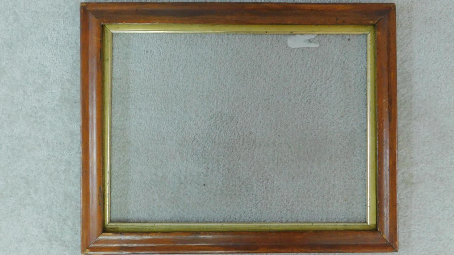 A 19th century mahogany frame with gilt slip and glazing and a similar oak example. 39x49cm - Image 2 of 5