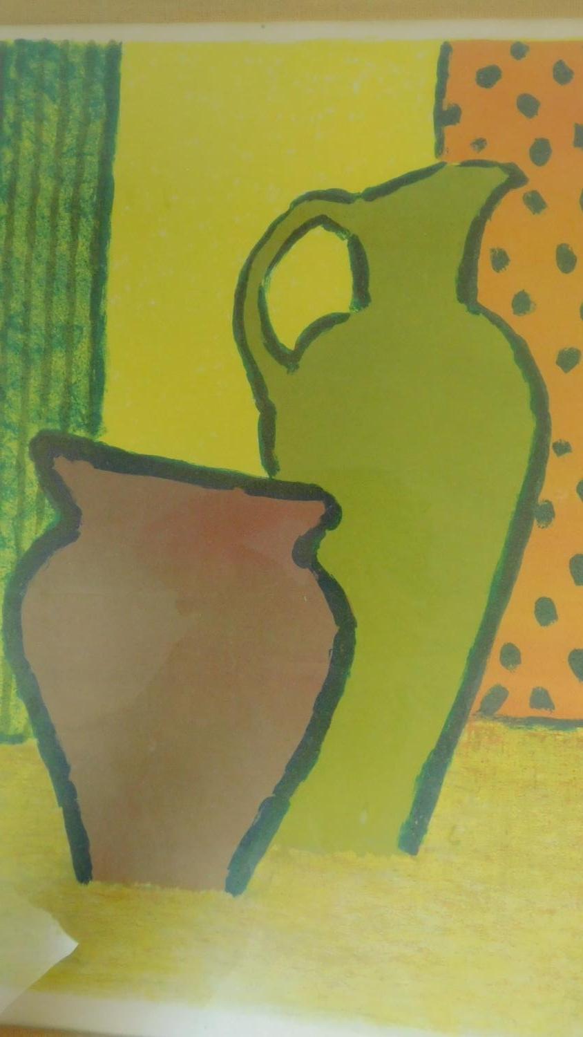 A framed and glazed etching, pitcher and vase, signed and two other framed and glazed prints. - Image 2 of 12