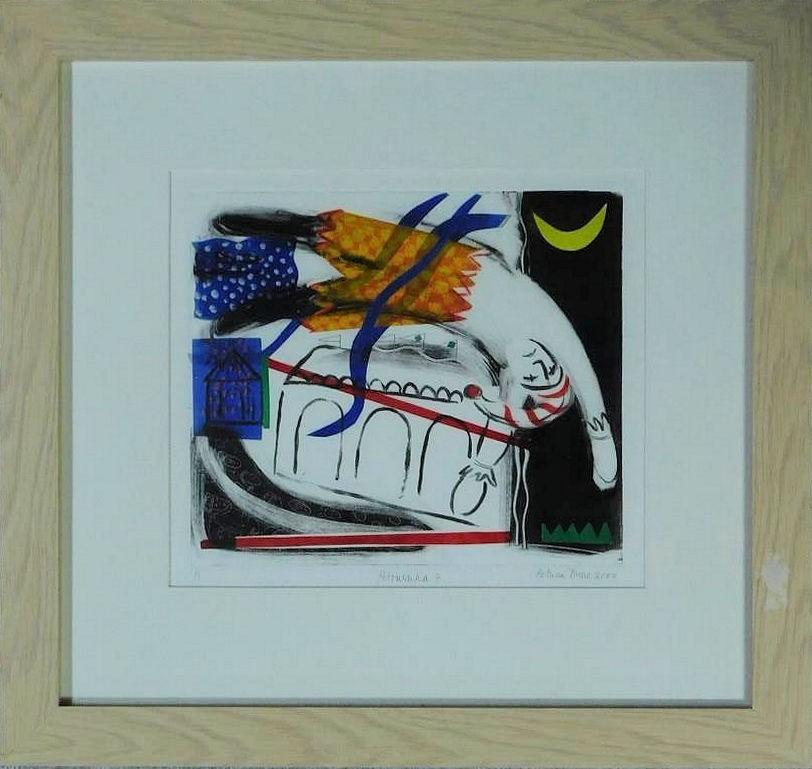 A framed and glazed limited edition 1/1 coloured lithograph, Petrushka, by Patricia Drew. 50x54cm - Image 2 of 5