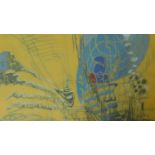 A framed and glazed hand coloured pastel over dry point etching by British artist Elyse Ashe Lord (