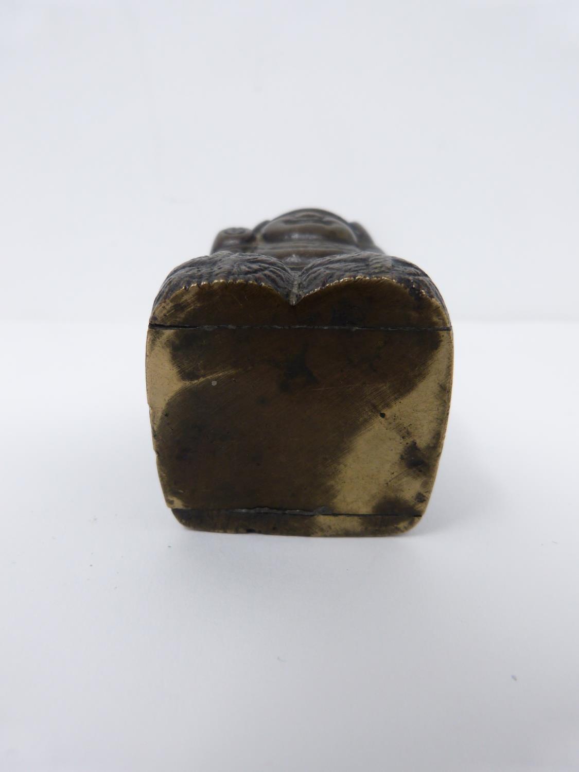 A collection of Chinese soapstone and other items. Including a brass weight in the form of a boy, - Image 6 of 21