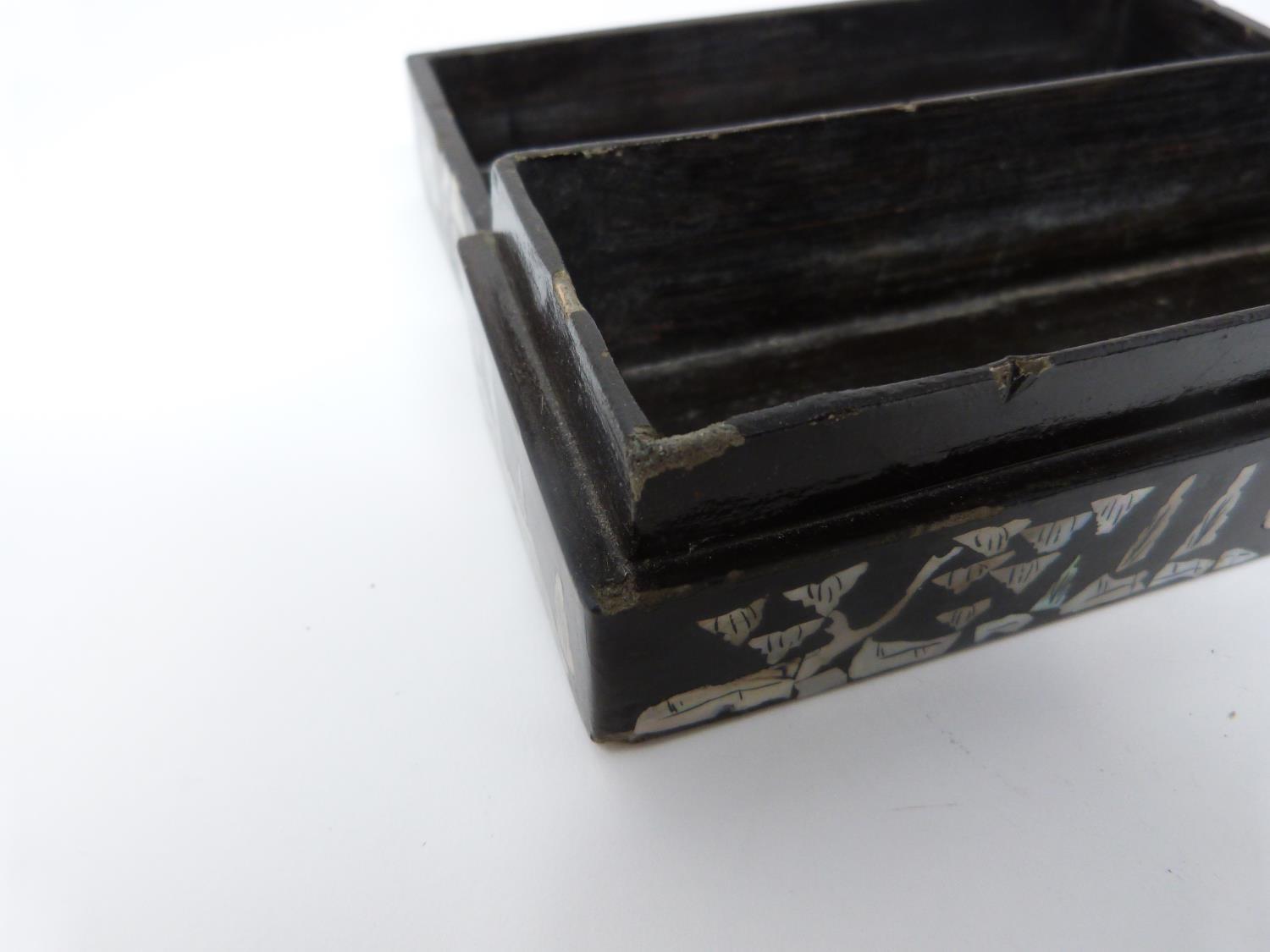 Three Chinese lacquered boxes. Two rectangular in shape the other circular, one rectangular and - Image 8 of 19