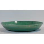 A large Chinese green crackle glaze ceramic charger. D42cm.