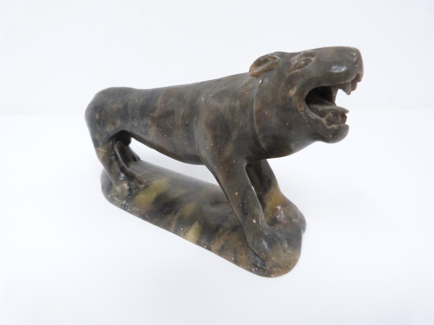 A collection of Chinese soapstone and other items. Including a brass weight in the form of a boy, - Image 11 of 21