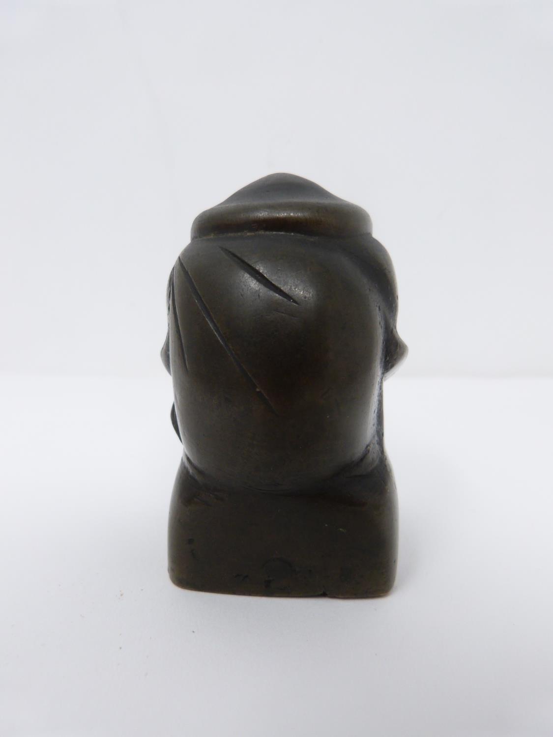 A collection of Chinese soapstone and other items. Including a brass weight in the form of a boy, - Image 7 of 21