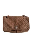 A Chanel Maxi Flap Bag in Nubuck leather (soft suede leather) with Silver Hardware, , exterior