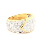 A Graff diamond Ribbon Ring, Contemporary pave set diamond buckle ring mounted in 18ct gold and