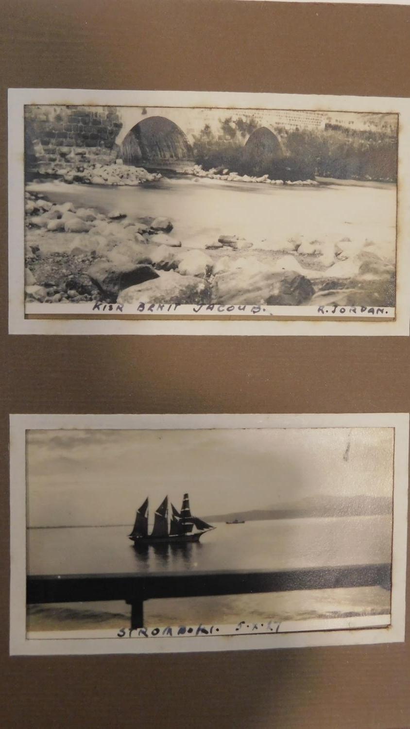 A vintage 1930's photo album containing black and white photos of the Basra War memorial in Iraq - Image 23 of 25