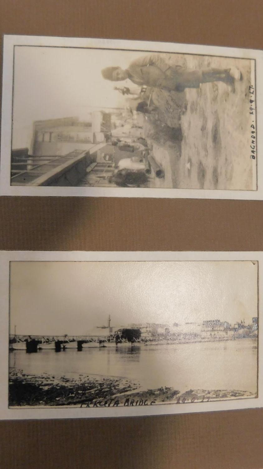 A vintage 1930's photo album containing black and white photos of the Basra War memorial in Iraq - Image 19 of 25