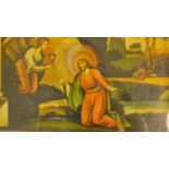 A framed Regency mezzotint-under-glass entitled 'Christs Agony in the Garden'. 36x46cm
