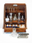 A 19th century Chas. F Thackray Ltd. lockable fitted cased chemistry/medical set. Contains; litmus