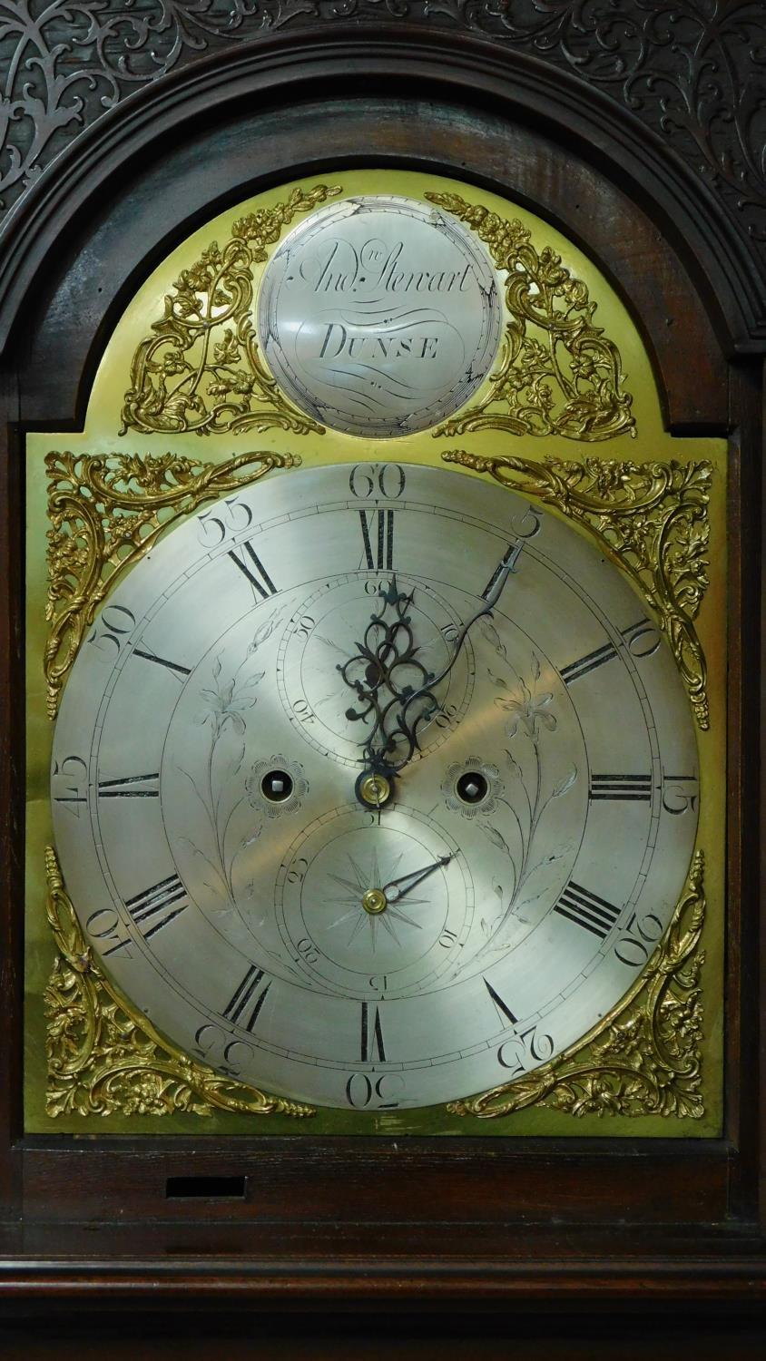 A George lll mahogany eight day longcase clock by Andrew Stewart of Dunse, the engraved silvered - Image 3 of 10