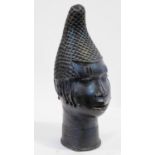 Benin Bronze Head of Idia, the Queen Mother of the Benin Empire, the mother of Oba Esigie, was