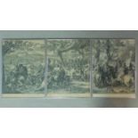 A series of three framed and glazed 19th century engravings after Charles le Brun, Valour is Priz'
