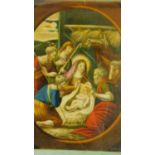 A framed Regency mezzotint-under-glass entitled 'The Nativity of Christ' published by P Stampa,