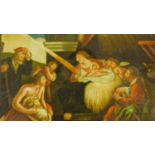 A framed Regency mezzotint-under-glass entitled 'The Birth of Christ' Published by WB Walker, 4