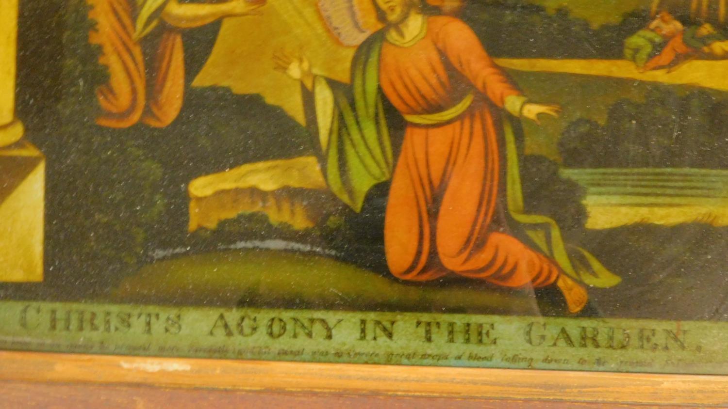 A framed Regency mezzotint-under-glass entitled 'Christs Agony in the Garden'. 36x46cm - Image 3 of 4