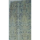 Six Arts and Crafts style woollen woven fully lined William Morris foliate design curtains. H.138