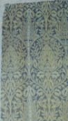 Six Arts and Crafts style woollen woven fully lined William Morris foliate design curtains. H.138