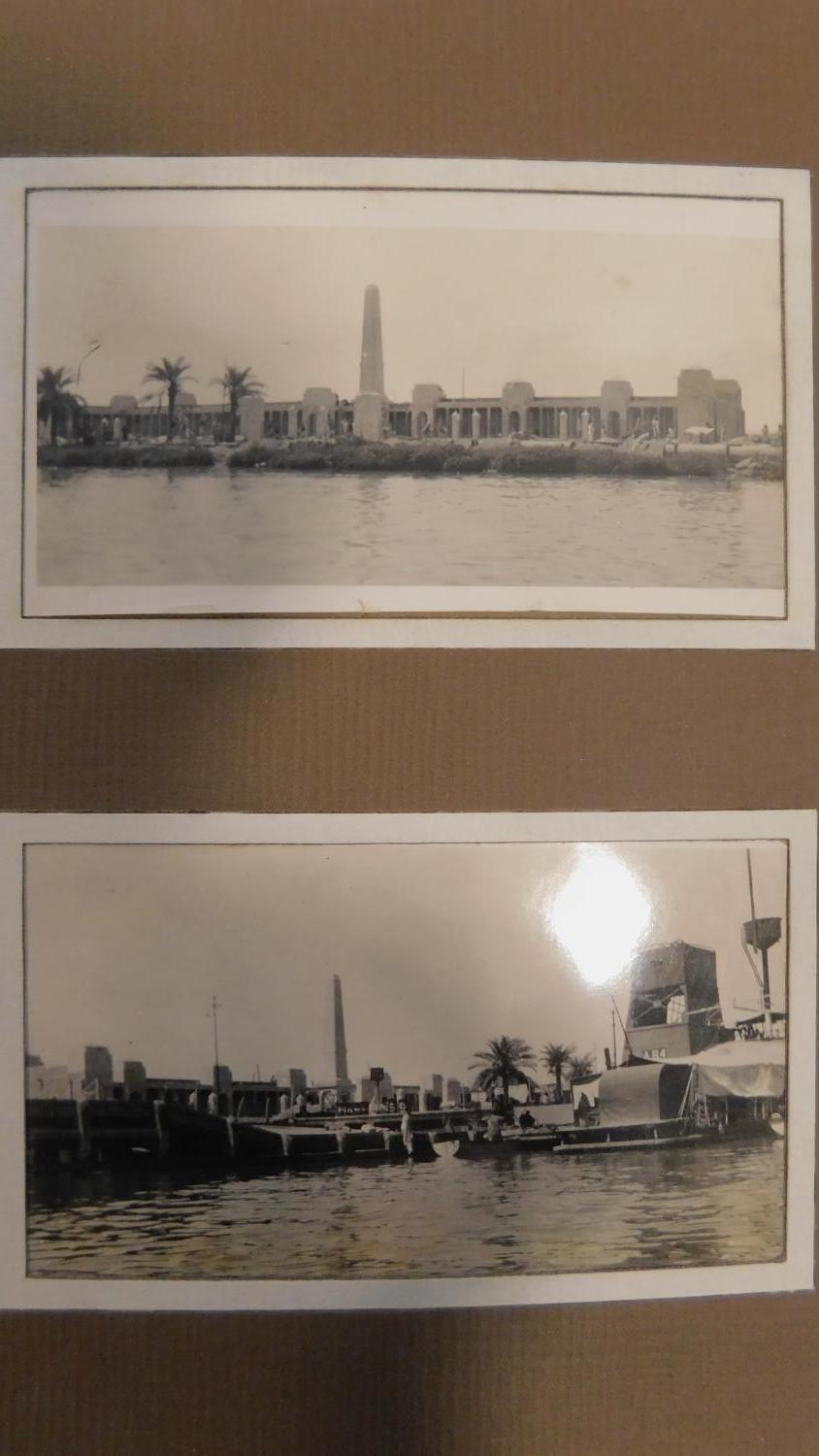A vintage 1930's photo album containing black and white photos of the Basra War memorial in Iraq - Image 17 of 25