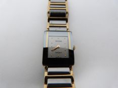 Ladies Rado "diastar" watch with hi tech ceramic and titanium links and case, Quartz movement.