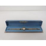 A vintage 9ct gold ladies Rotary 21 Jewels cocktail watch in original Rotary box. The watch has a