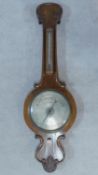 A Victorian mahogany cased wheel barometer with thermometer, marked P Pedrene Bristol to the