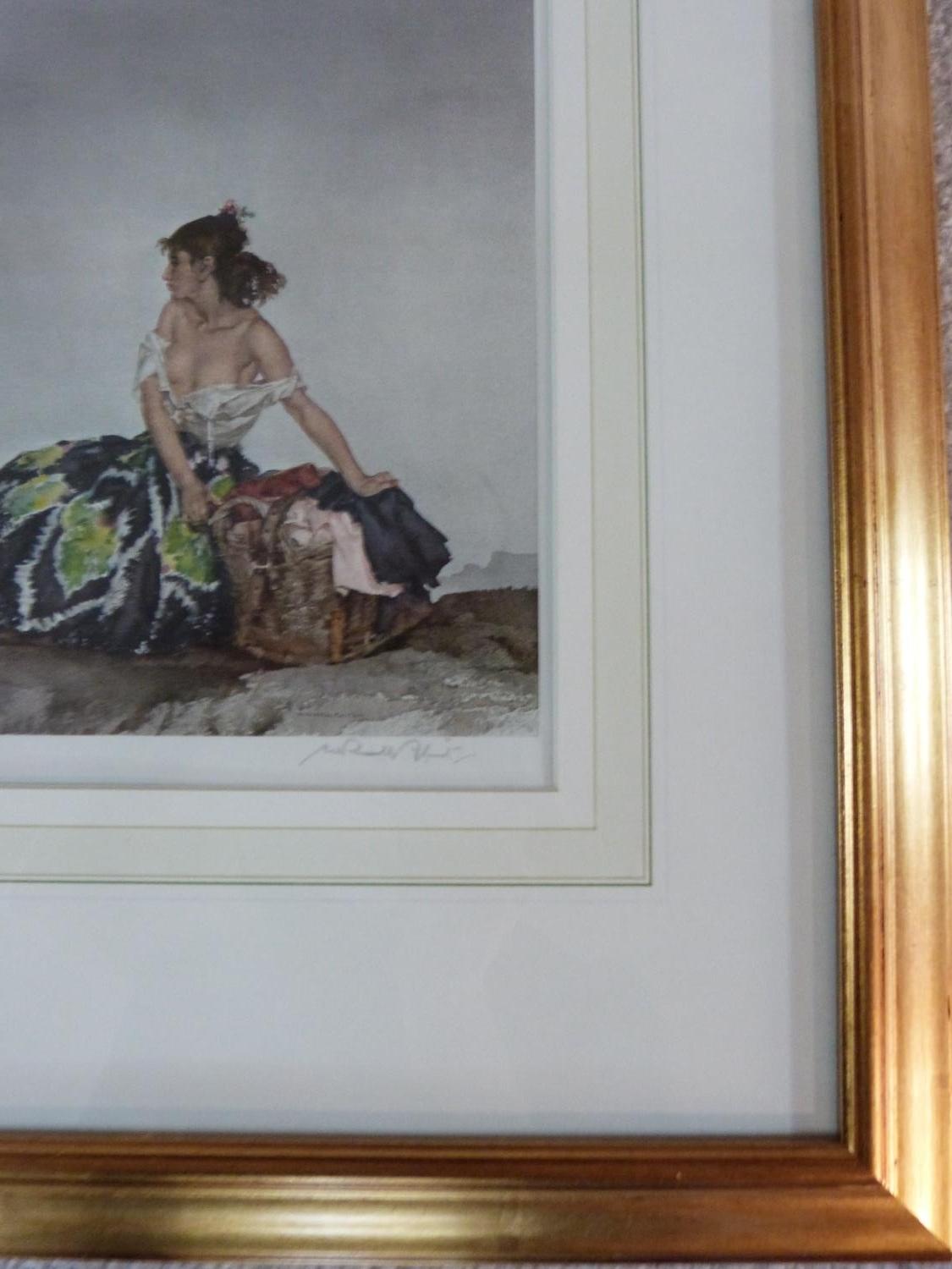 Sir William Russell Flint, a framed and glazed print from his series of Spanish paintings, signed to - Image 4 of 4