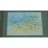 A framed and glazed watercolour by artist John Burton, titled 'Punakha Bhutan'. Signed and dated.