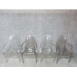 A set of four "Ghost" armchairs by Philippe Starck for Kartell. H.93cm