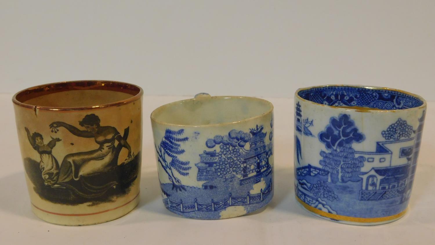 A collection of eleven porcelain hand painted antique coffee cups, all with various designs and some - Image 2 of 6