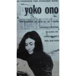A vintage framed and glazed Dias Presents Two Evenings with Yoko Ono show poster at the Africa